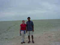 Anand and Jacque in the Etosha Pan
